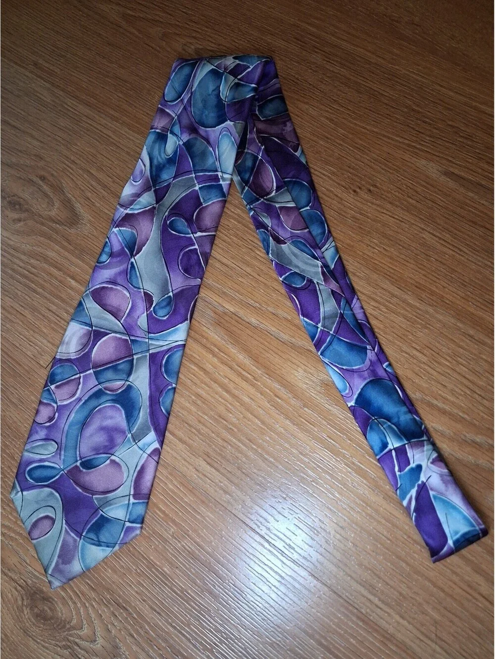 Jerry Garcia 100% Silk Tie Purple Multicolor Art